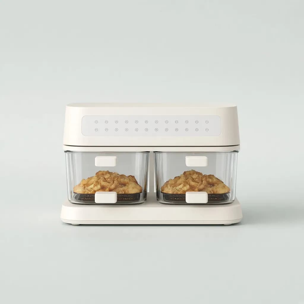 Ninja Crispi DualZone Dual Basket Glass Air Fryer, Bone